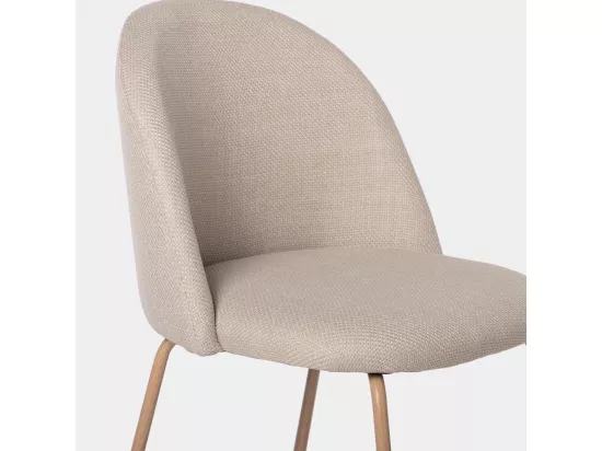 Chaise de salle à manger en tissu beige 49x81 cm-Olivia