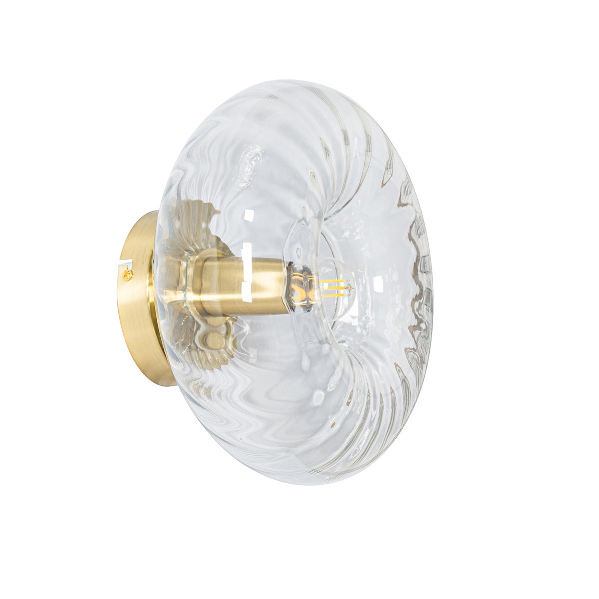 Smart wandlamp goud met glas incl. Wifi P45 - Ayesha