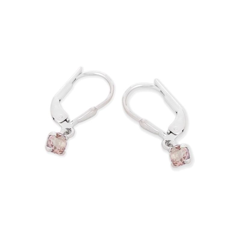 BO Quartz Rose ronde argent rhodie