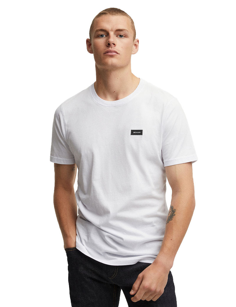 DENHAM T-SHIRT MANCHES COURTES LOGO CŒUR BLANC
