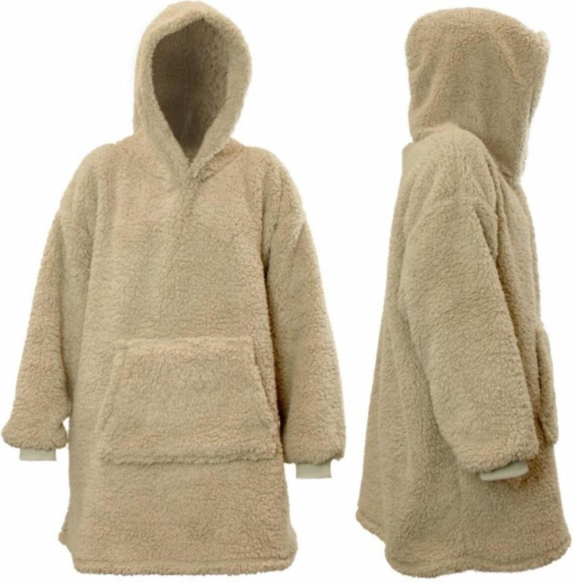 Unique Living hoodie Teddy grijs onesize