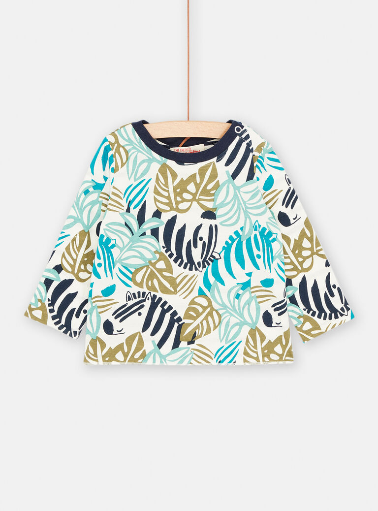 T-shirt blanc et bleu réversible pour bébé garçon