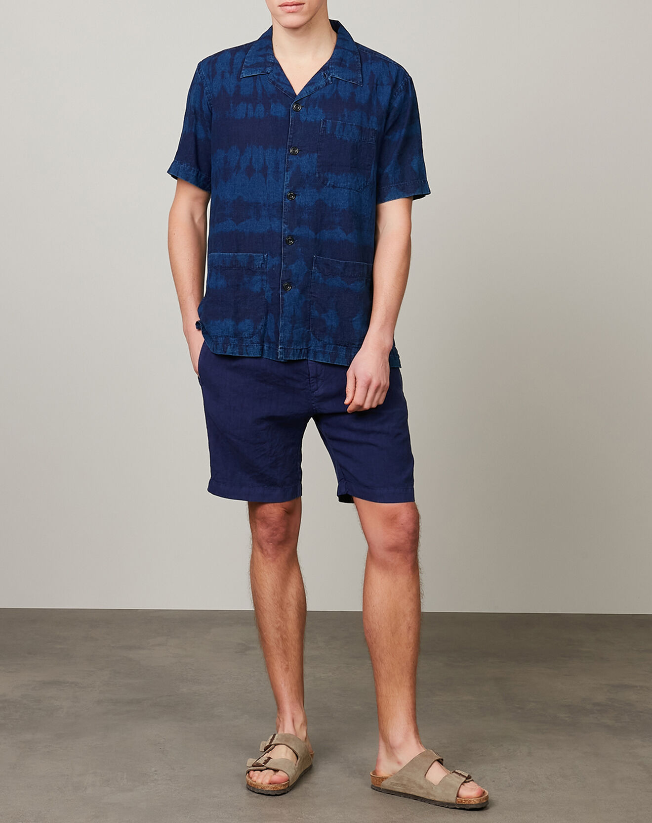 Hartford Chemise regular en Lin & Coton Phil indigo