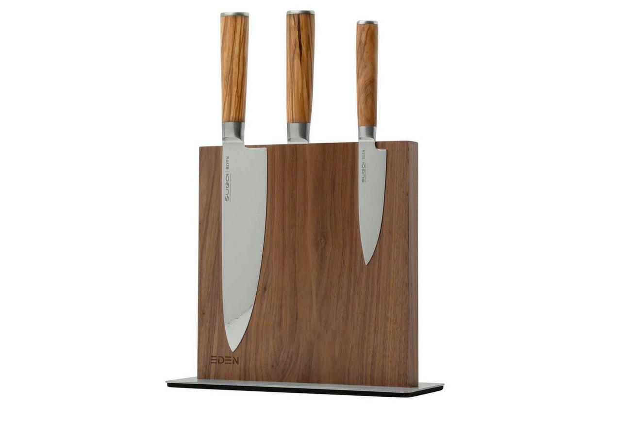 Eden Magnetic Knife Block EQB100 walnoothout