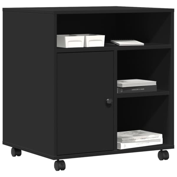 vidaXL Skriverstativ med hjul svart 60x50x67 cm