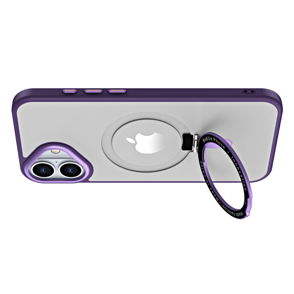 iPhone 16 MagSafe Hybrid Hardcase Hülle mit Acryl Rückseite und TPU Bumper   Kickstand Aufsteller - Transparent