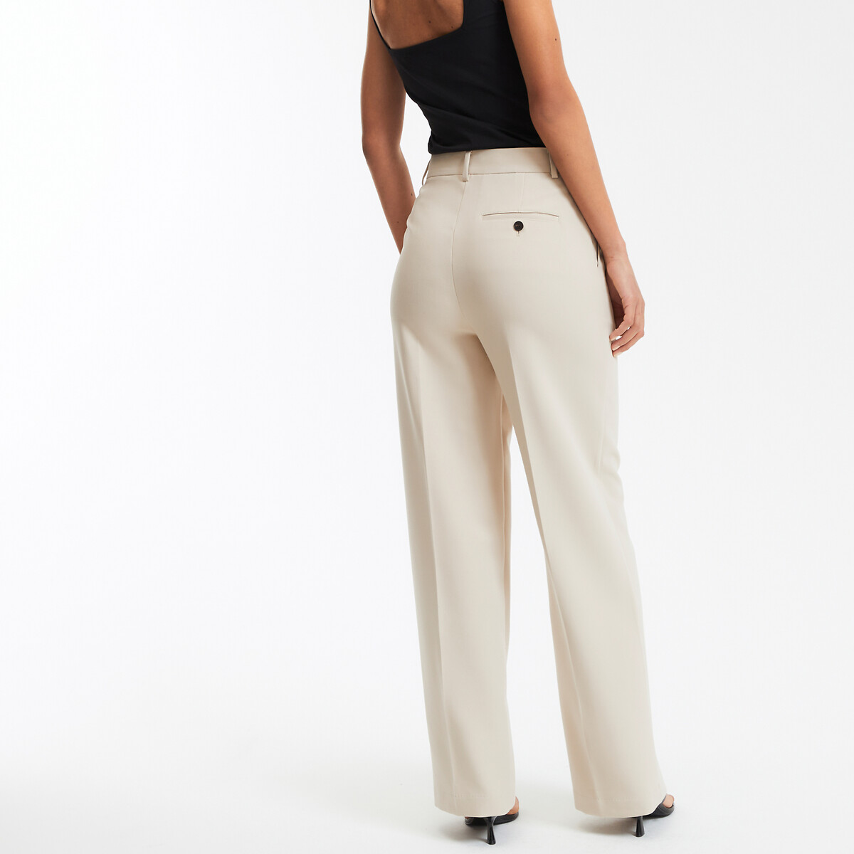 COLEÇÕES LA REDOUTE<br>Calças largas em poliviscose