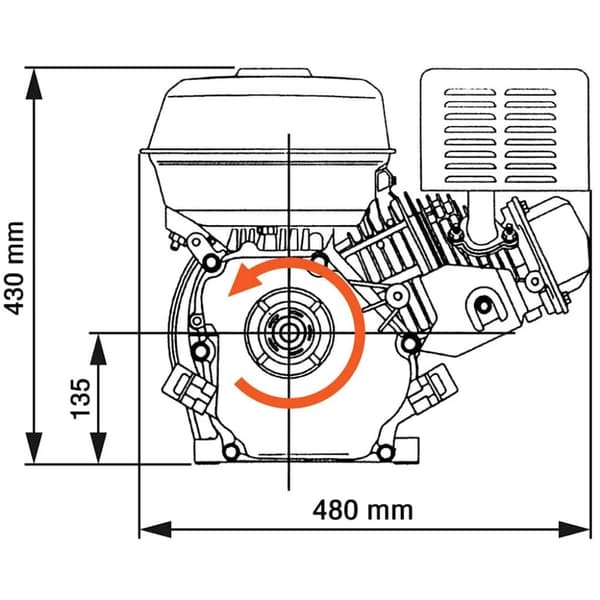 vidaXL Bensinmotor 15 HP 11 kW svart