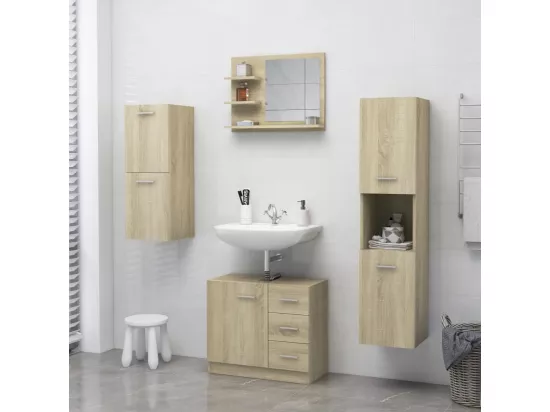 Miroir de salle de bain Chêne sonoma 60x10,5x45