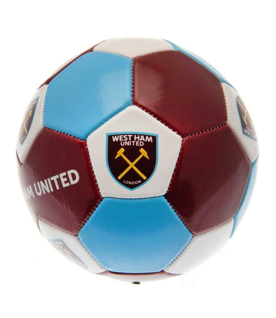 West Ham United FC - Ballon de foot (Bordeaux / Bleu ciel) (Taille 3) - UTSG20072