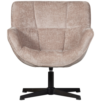 WOOOD fauteuil Wibo taupe chenille stof draaibaar