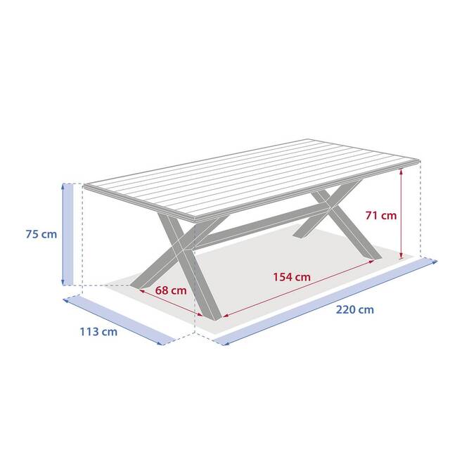 Table de jardin AXIOME Honey & Graphite