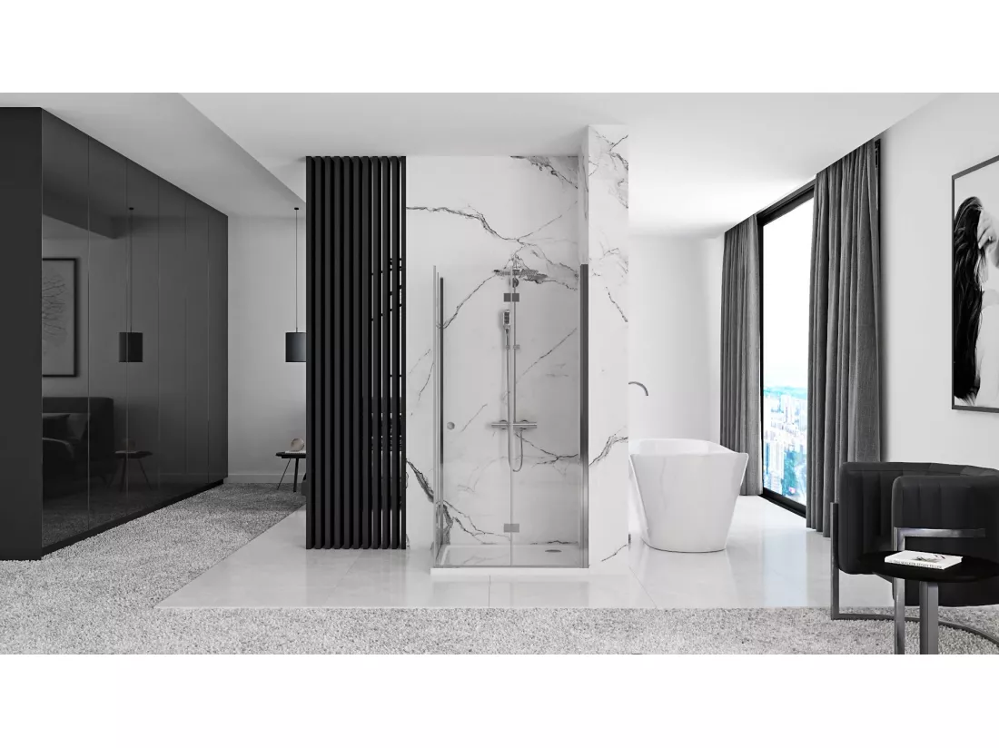 Cabine De Douche Rea Fold N2 90X110 Chrome