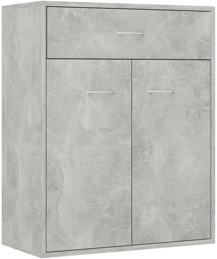 vidaXL Sideboard, Kommode mit viel Stauraum, Schrank mit 1 Schublade 2 Türen, Mehrzweckschrank Anrichte für Wohnzimmer, Modern, Betongrau 60x30x75cm Holzwerkstoff
