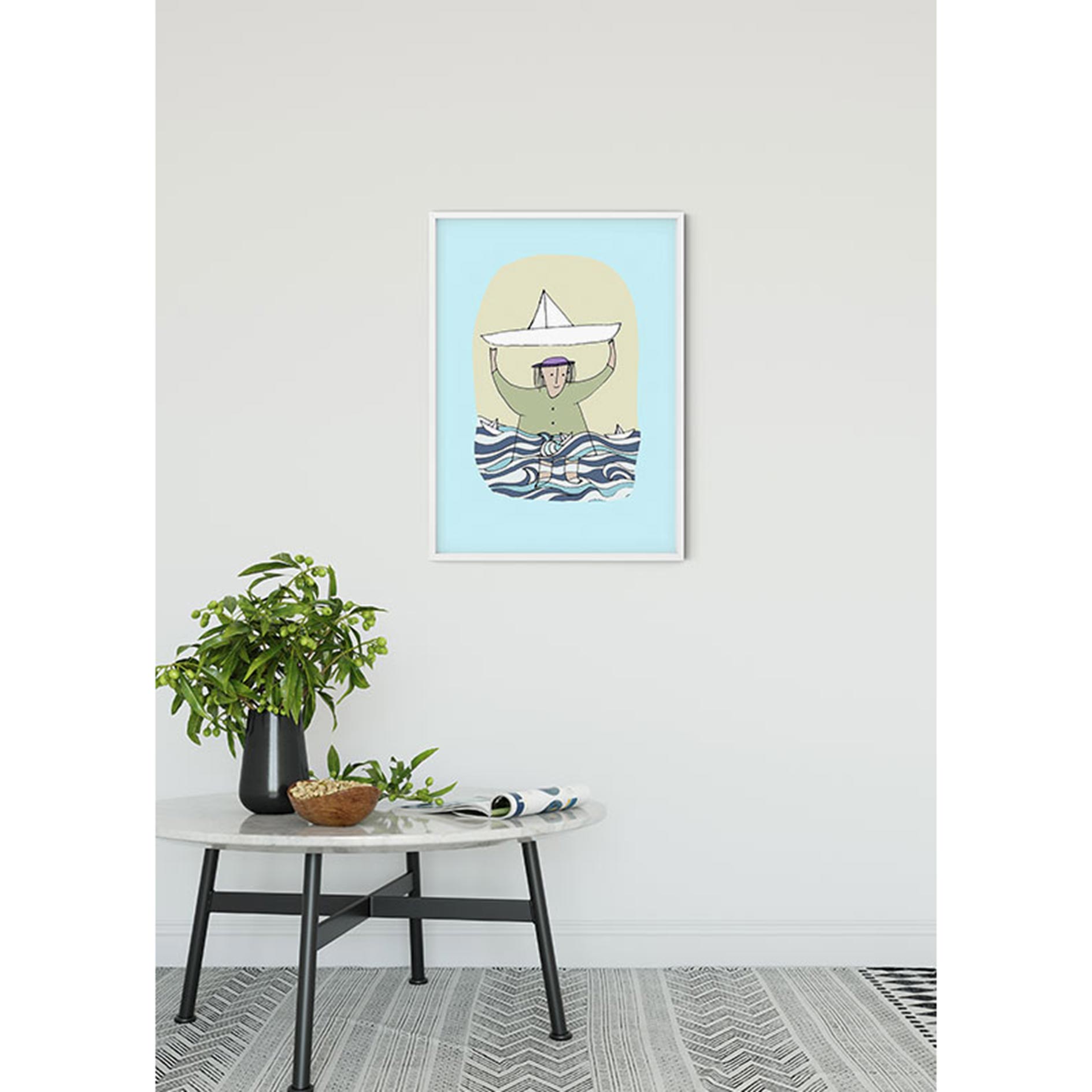 Wandbild PAPER SHIP - bunt - 50x70 cm