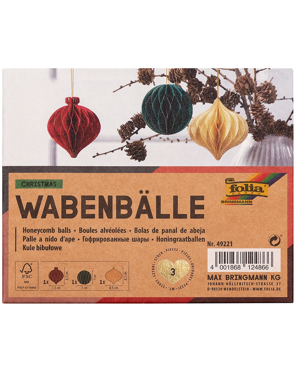 Wabenbälle CHRISTMAS 3-teilig