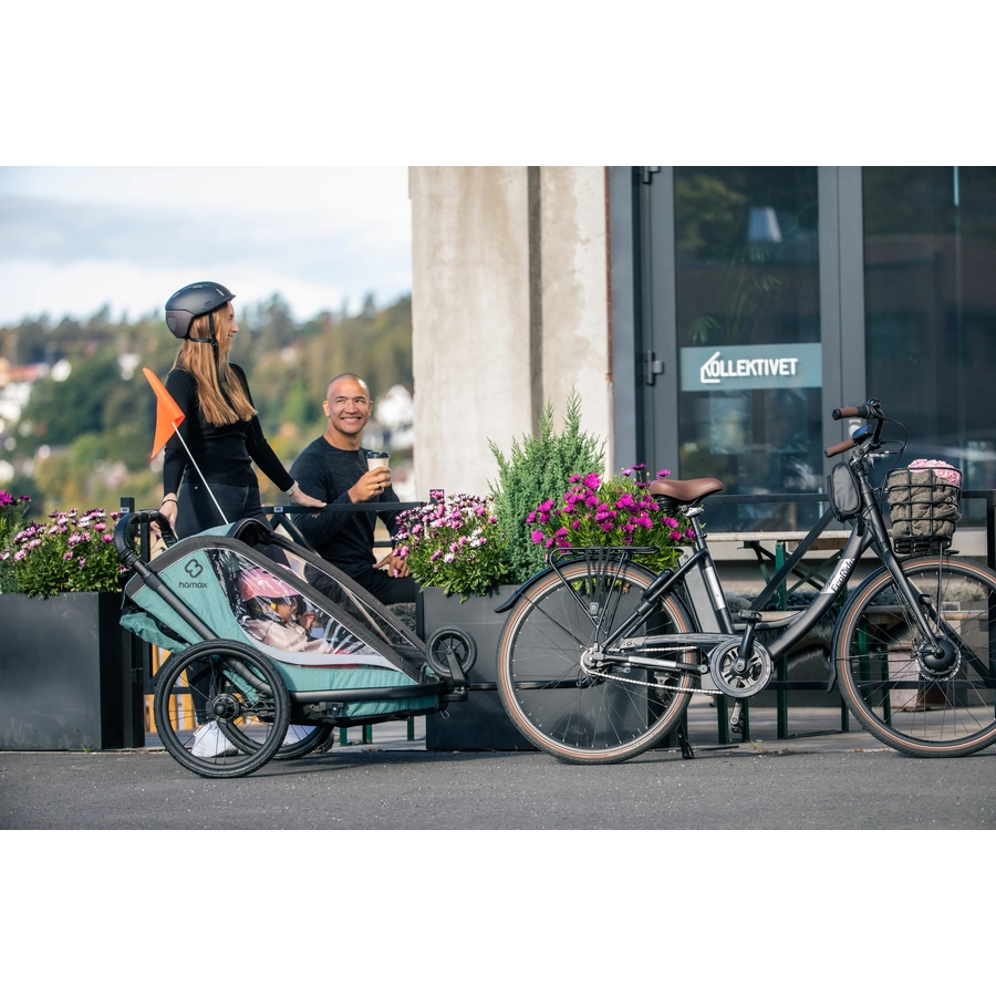 hamax extra Anhängerkupplung für zweites Fahrrad inkl. Rotationssperre für Fahrradarme mit Hülse CocoonBreeze
