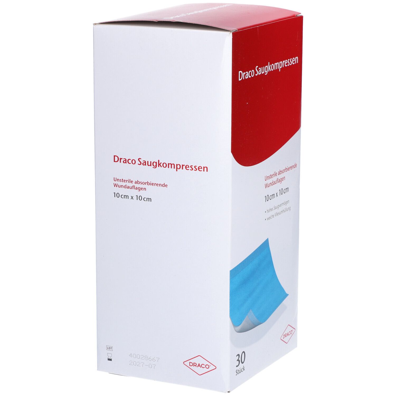 Draco Saugkompressen 10 x 10 cm unsteril