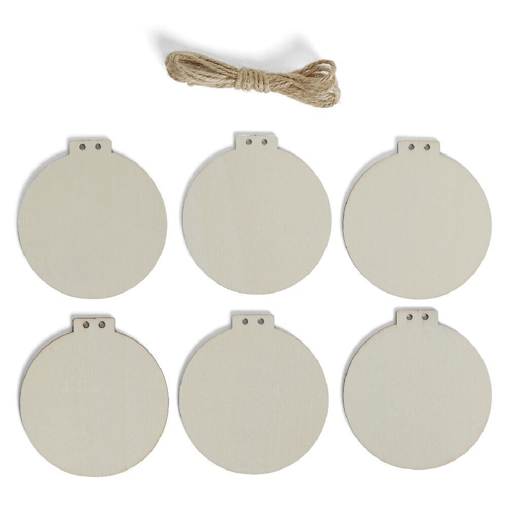 Guirlande corde boule plate à décorer en bois 1,5m