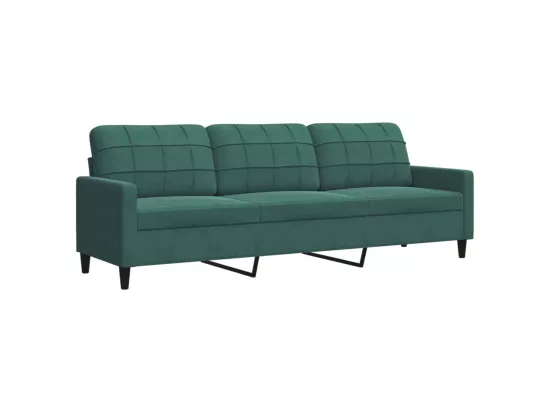 Ensemble de canapés 3 pcs avec coussins Vert foncé Velours