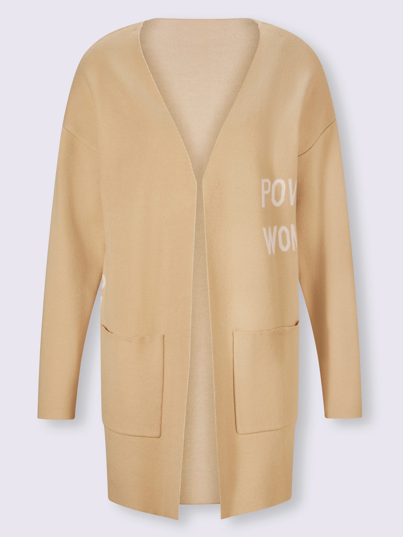 Veste en tricot forme ouverte et longue tendance