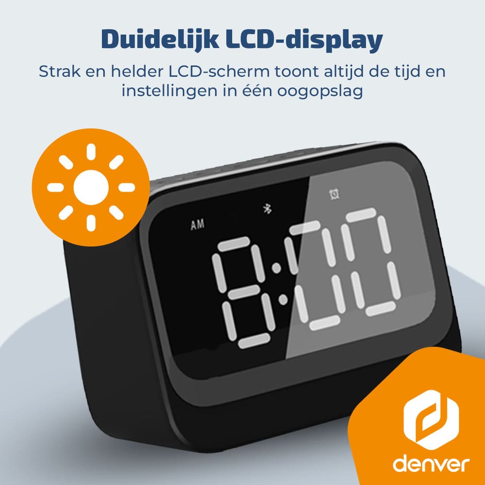 Denver EC54W Wekker met Bluetooth speaker