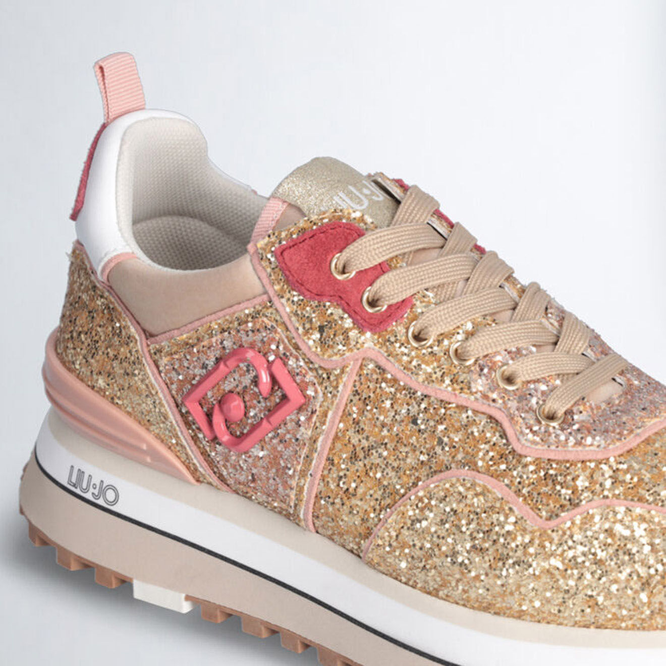 Liu-Jo Sneakers Marion strass doré/rose
