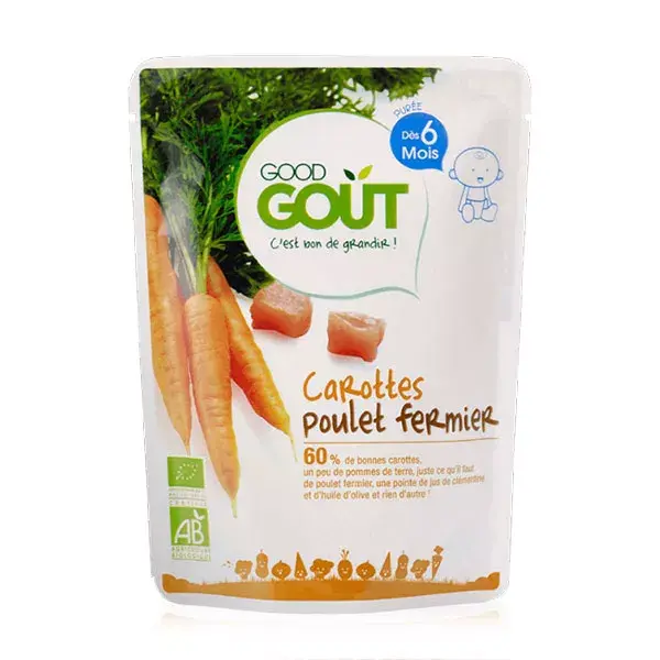 Prato Good Goût Cenouras Frango +6m Orgânico 190g