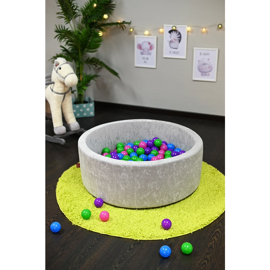 knorr toys® Bällebad soft - Grey 300 balls softcolor