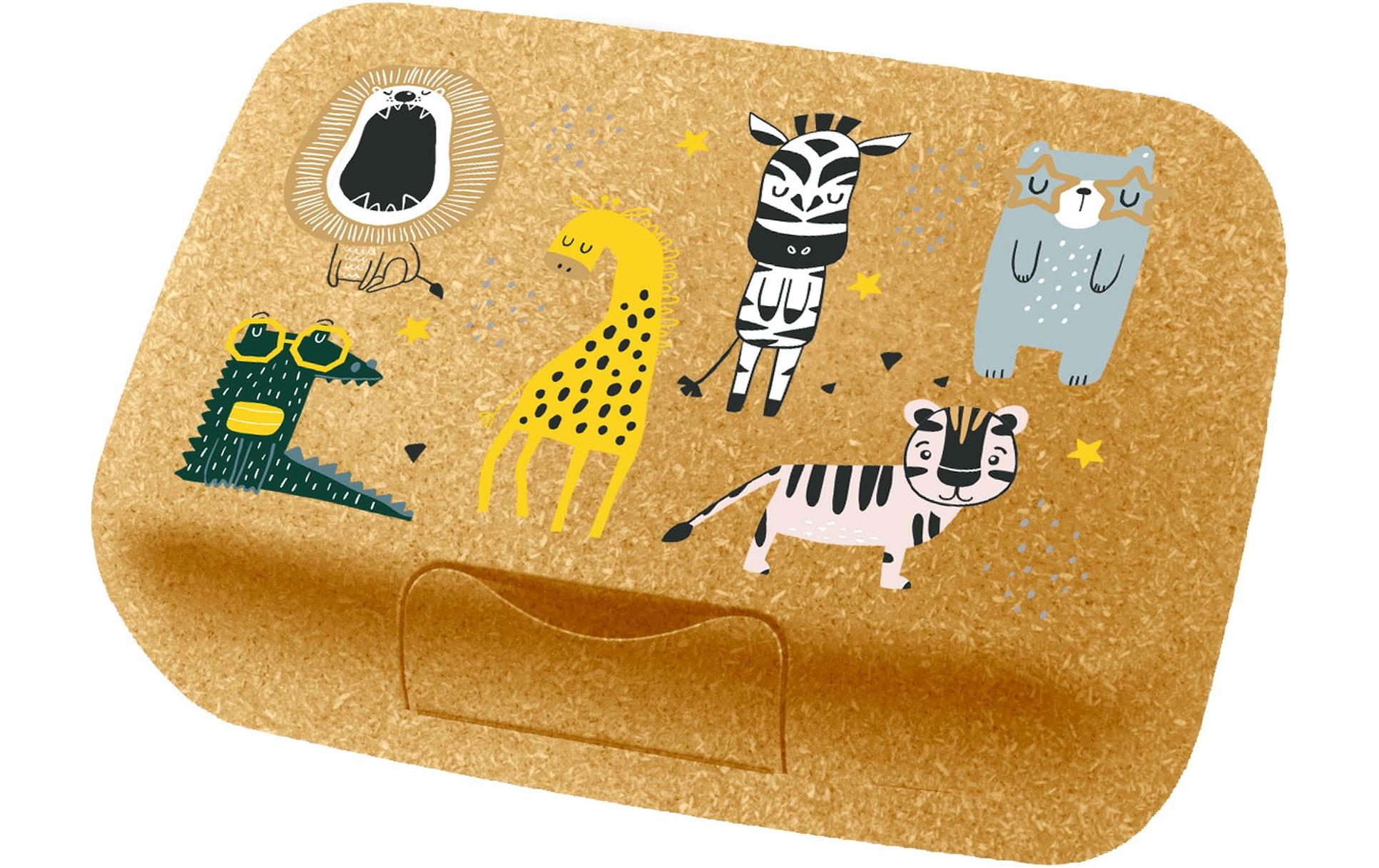 Lunchbox Candy L Zoo Senfgelb/HellbraunKinder Znünibox mit Tiermotiv