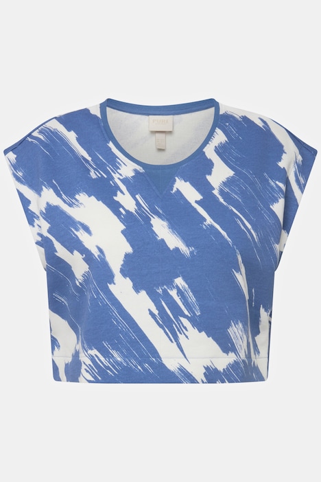 Sweat-Top, Rippjersey, Rundhals, ärmellos, Biobaumwolle