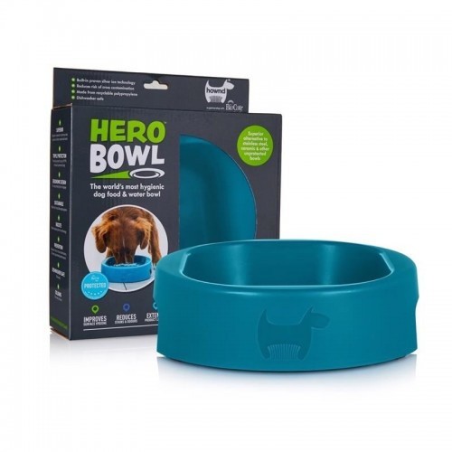 Tigela antibacteriana para cães Hero Hownd, azul oceano