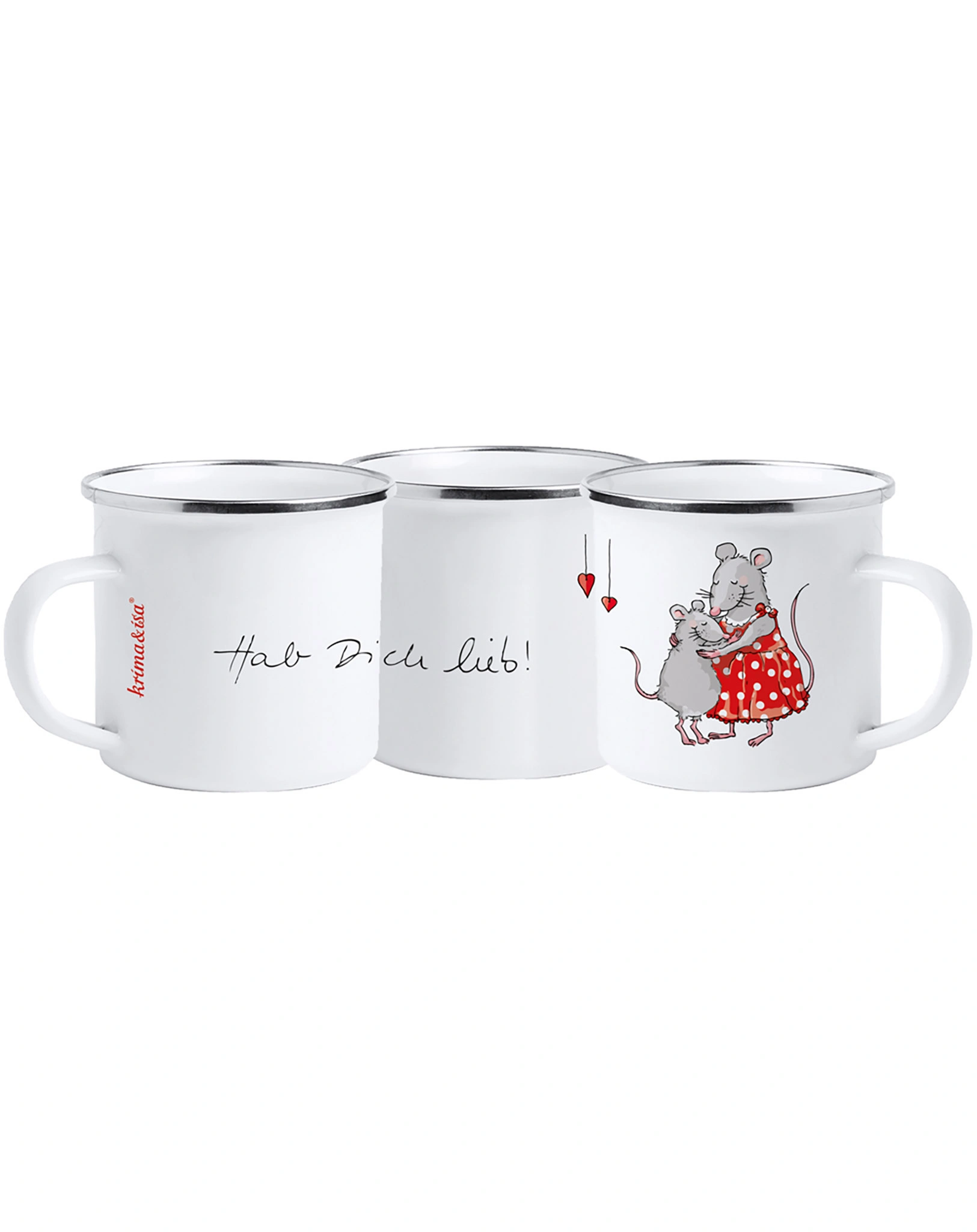 Emaille-Tasse HAB DICH LIEB MAUS