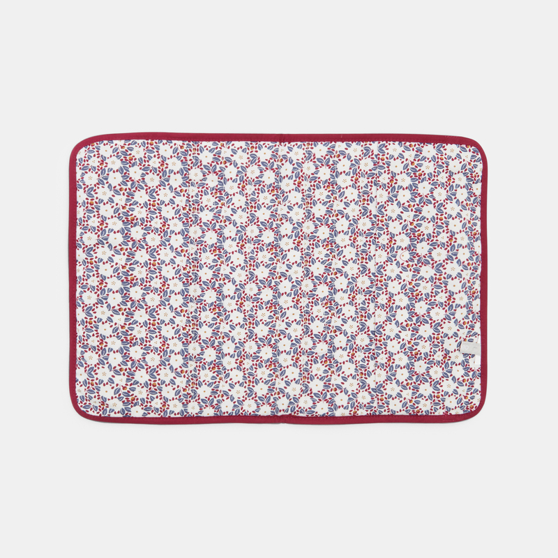Protège carnet de santé fleuri rose naissance