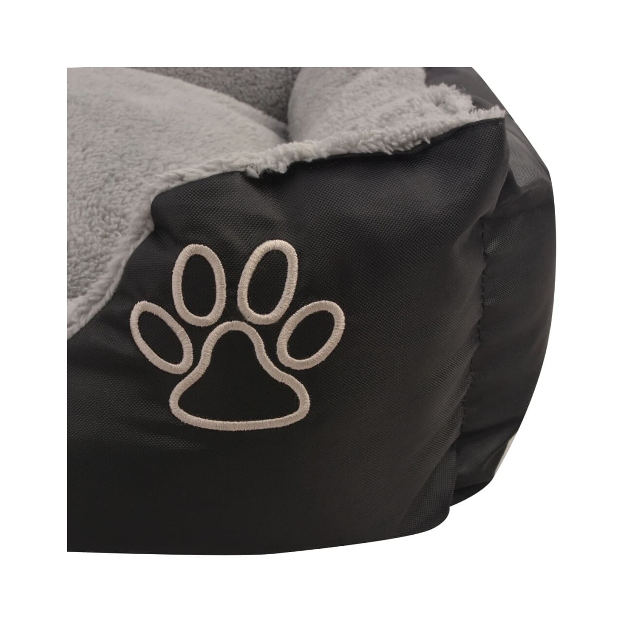 VidaXL Hundebett mit gepolstertem Kissen Schwarz/Grau 38 cm, 38 cm, 17 cm