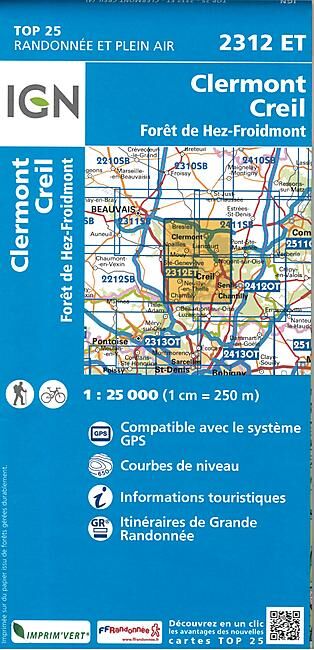 IGN - TOP 25 2312ET CLERMONT CREIL 1 25 000
