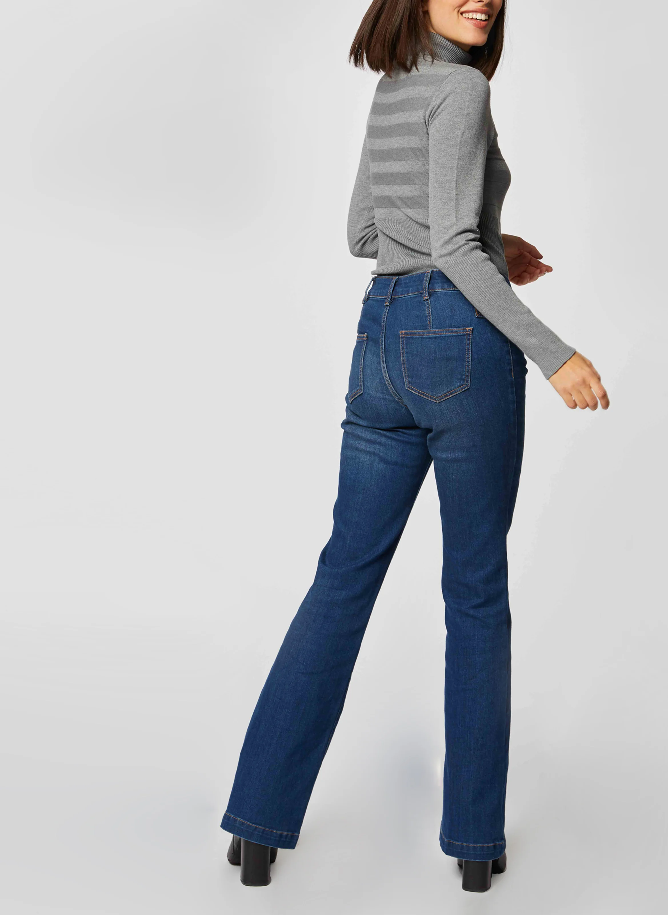 Pull col roulé | Gris