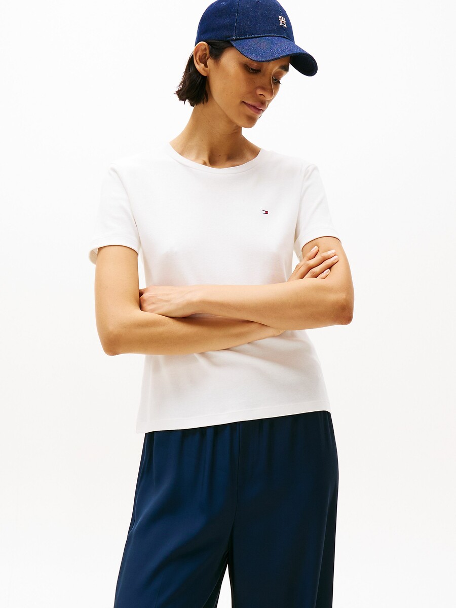 TOMMY HILFIGER<br>Camiseta de manga curta e gola redonda