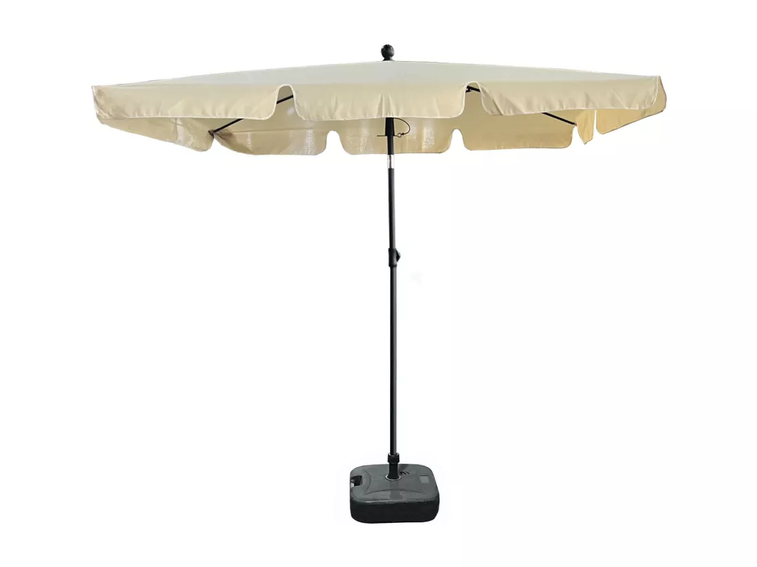 Parasol de plage FLOKS avec protection UV beige, Poids 2,8 kg Dimensions L200xl123xH235 cm