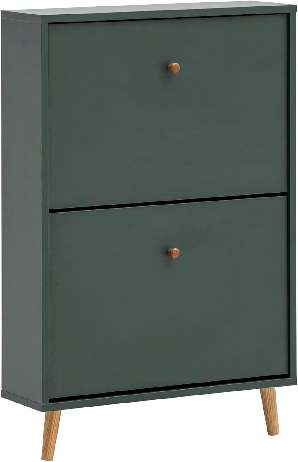 Schildmeyer Bjarne Schuhschrank 160171, waldgrün, 59,8 x 19,5 x 92,2 cm, platzsparend durch geringe Tiefe