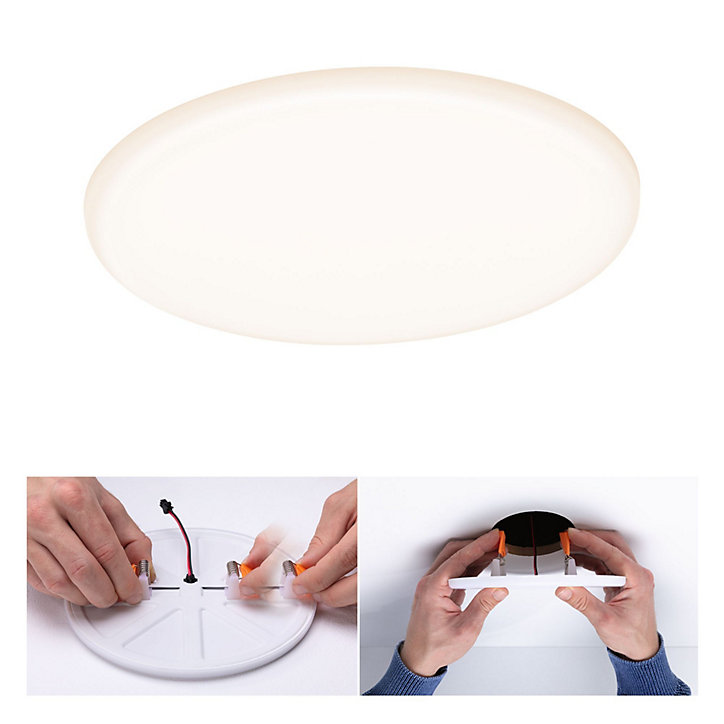 Panneau LED à encastrer Varifit Veluna 1860lm 17w IP44 ⌀18,5 cm blanc chaud Paulmann transparent