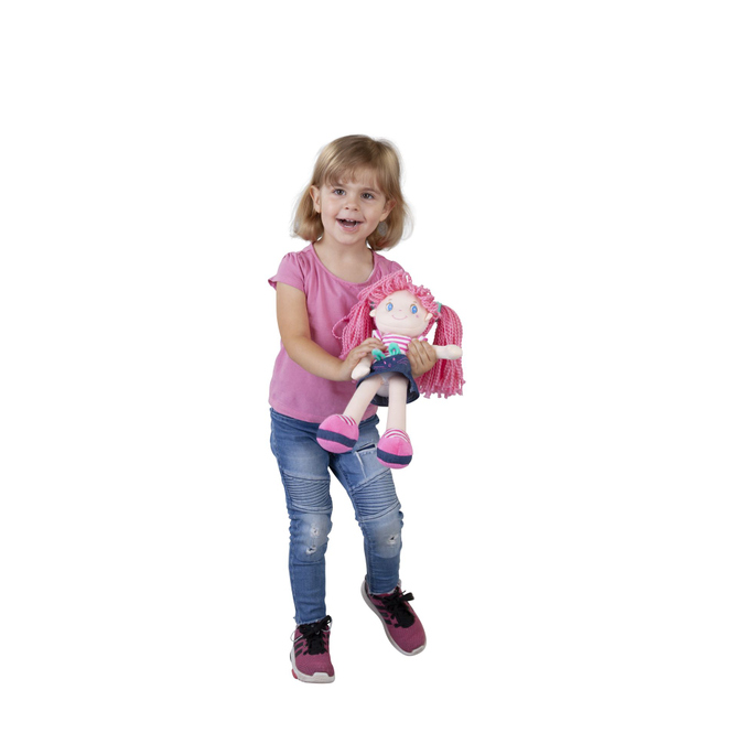 Besttoy - Weichpuppe - Mädchen mit Jeansrock - ca. 35 cm