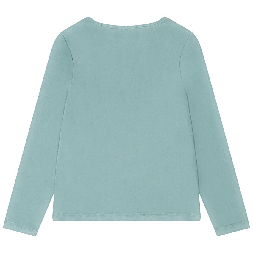 T-shirt manches longues print fantaisie et glitter pour fille - Vert