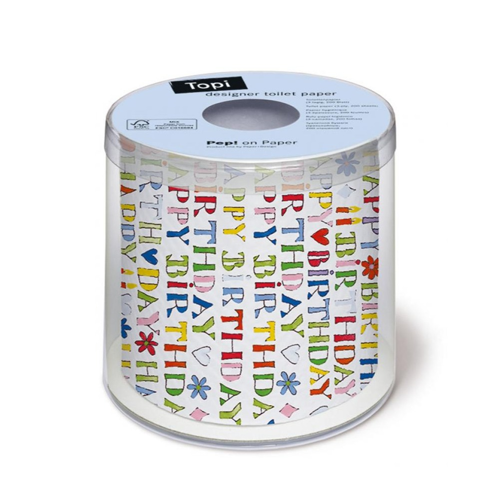 Geburtstags WC Papier Toiletten Papier Home Deko Klopapier 3-lagig - Happy Birthday