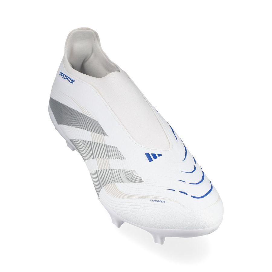 adidas Predator League Laceless FG/AG Polar Victory - Blanc/Argenté/Bleu
