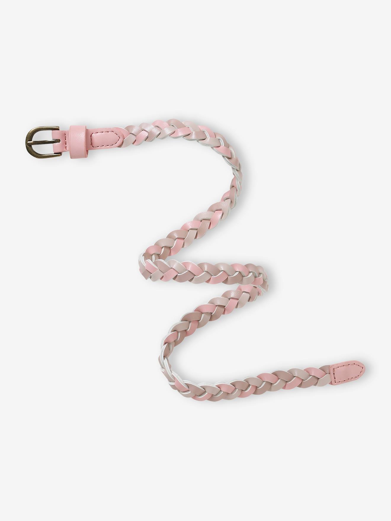 Conjunto com 3 cintos finos para meninas, cor rosa.