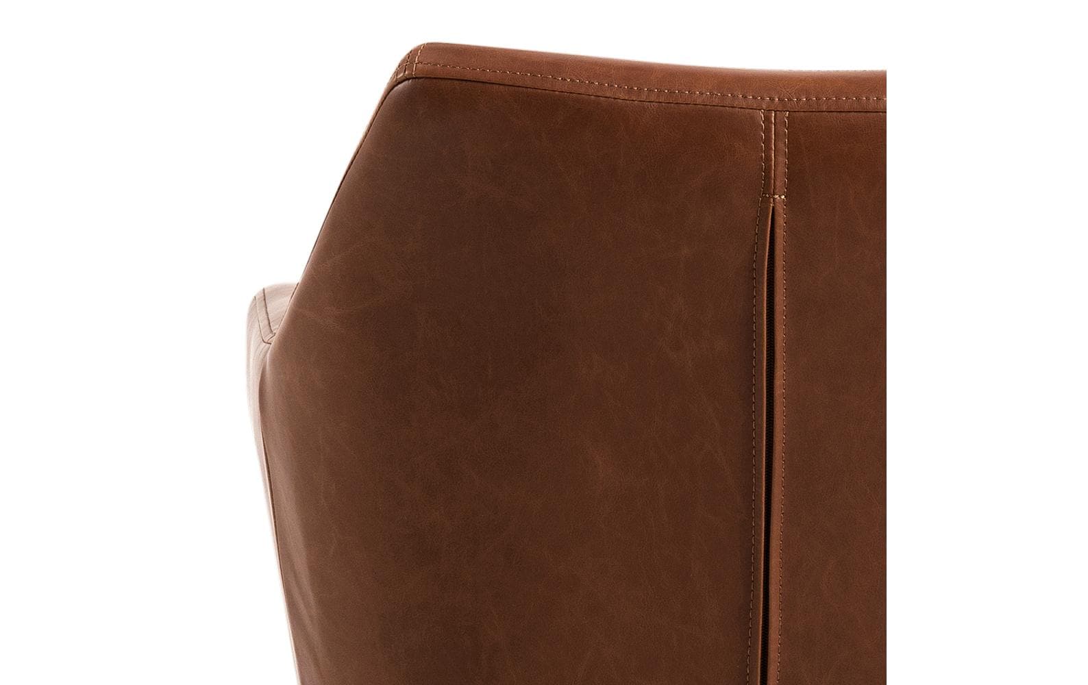 Bürostuhl Nora, mit Polsterrücken und Armlehnen, Cognac<br>Schreibtischstuhl im Leder look