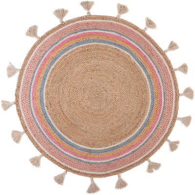 KidsDepot Smile Jute Gulvteppe 120, Pink