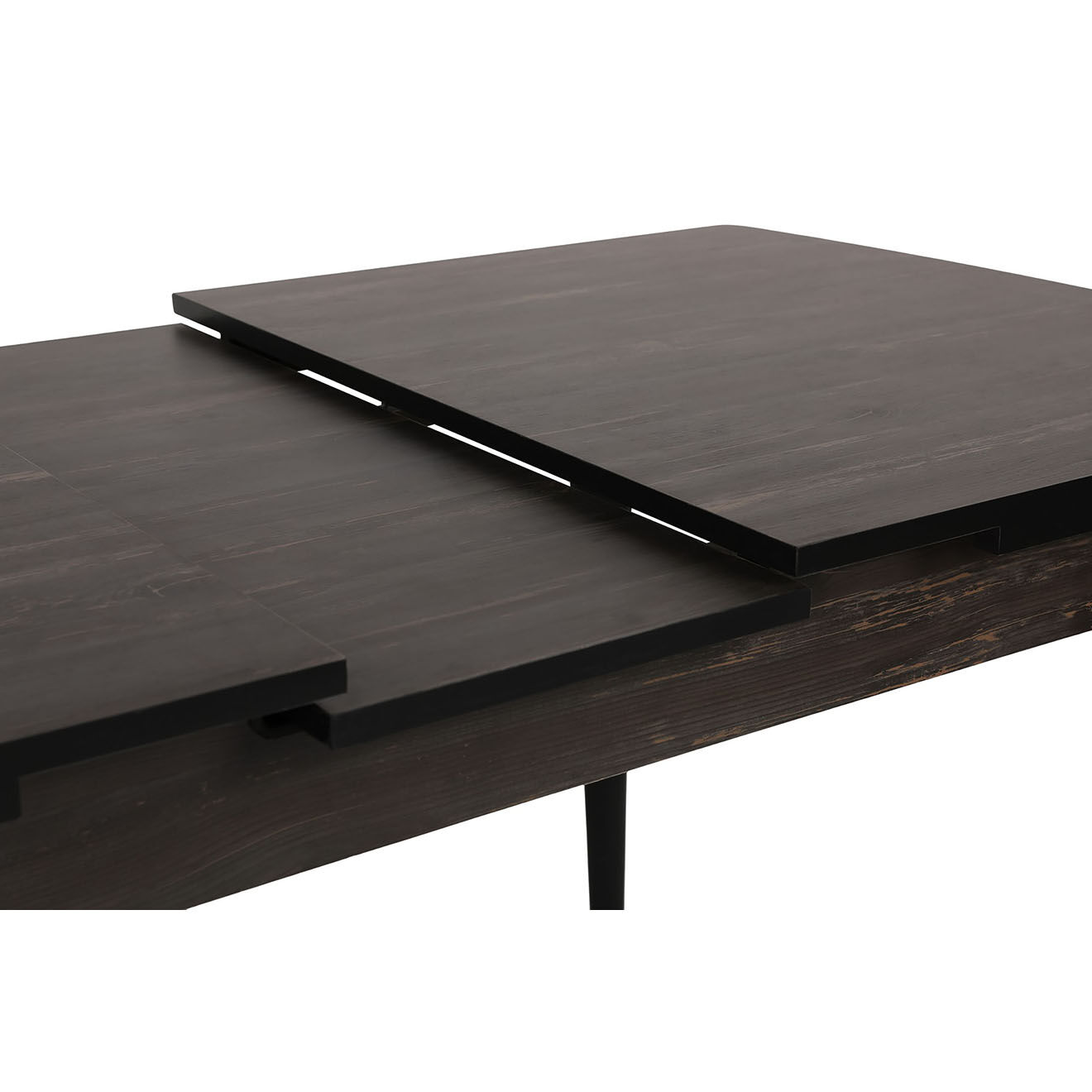 Homitis Table à manger inci noir -130+30x79x80 cm