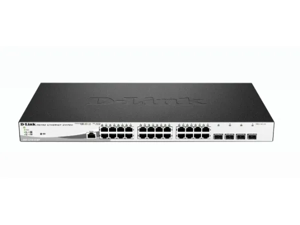 D-Link DGS 1210-28MP - Switch - Administreret - 24 x 10/100/1000 (PoE )   4 x Gigabit SFP - desktop, monterbar på stativ - PoE